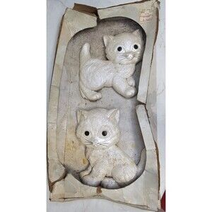 Vintage Miller Studio Playful Kittens Wall Art Big Eyed Cats 1970s USA